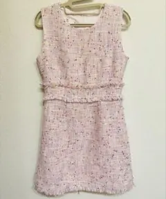 【新品未使用】 韓国ツイードワンピース　ドレス　L