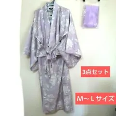 浴衣▪セパレートワンピース浴衣▪ 花柄▪Ｍ～Ｌサイズ▪3点セット▪新品未使用のサムネイル