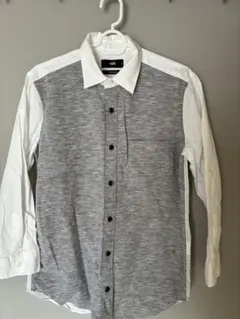 HARE グレーとホワイト 長袖シャツ