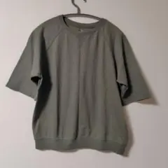【美品】良品計画　半袖シャツ　M-Lサイズ カーキ色