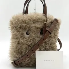 【美品】アニヤハインドマーチ N/S トート アイズ ファー 2way ベージュ