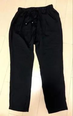 シルク パンツ テーパード 黒 36サイズのサムネイル