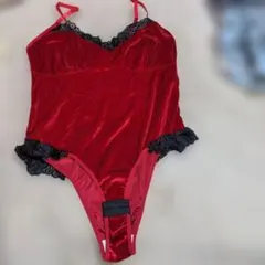 1216k 604 ベルベットボディスーツ XL レッド