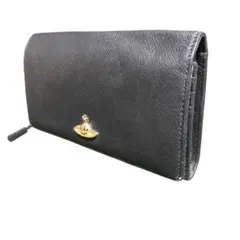 美品 ヴィヴィアンウエストウッド 長財布 ブラック オーブ レザー 訳あり