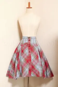 Vivienne Westwood オーブボタンタータンチェックフレアスカートのサムネイル