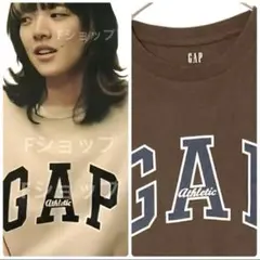 【あいみょん着用】トレンド色‼️茶色モカブラウンGAPロゴTシャツathletic