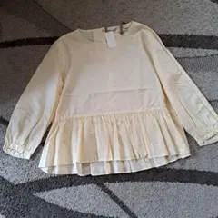 新品【geune】日本製　薄手コットンフレアーシャツ春夏パステルイエローのサムネイル