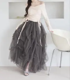 POMII PARTAGE partage tulle tops アイボリー - メルカリ