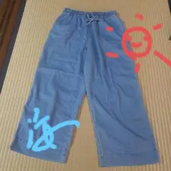 青いガウチョパンツ..H&M商品 夏に最適(*^^*)軽いです！最終値下げ。