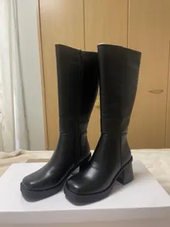 GRL スクエアトゥロングブーツ [zr720] ブラック