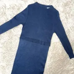 【カリーナルーチェ】ニット・長袖・ワンピース・ボタン留・サイズM