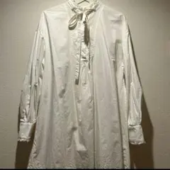 FREAK'S STORE リボン付スタンドフリルブラウス