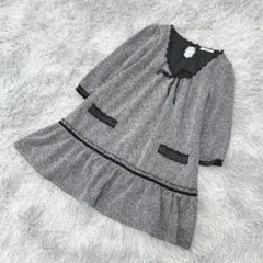 【美品】axes femme 七分袖チュニック 裾フレア(M)ガーリー カワイイ