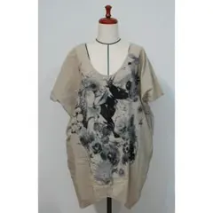 薄モスグリーン オーバーサイズ シャツ／シャツワンピ