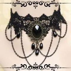 チョーカー ブラック レース ゴシック ロリータ ネックレス