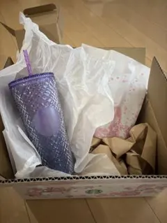 スターバックス2025桜　ロゴコールドカップタンブラーナイトブルーグラデーション