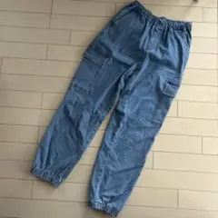UNIQLO ストレッチジョガーカーゴパンツ 160 デニムブルー