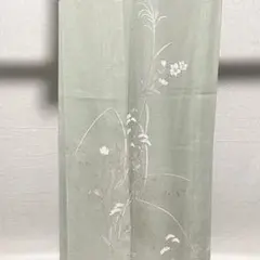 D515 夏着物　訪問着　花模様　銀彩　薄緑　絽　正絹　しつけ糸付き未使用極美品