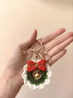 手芸　毛糸 クリスマスリース　キーホルダー　ストラップ