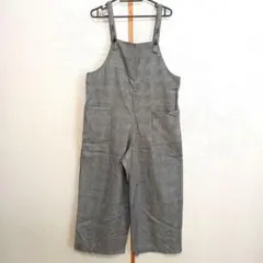 クラフトスタンダード　サロペットパンツ　グレンチェック　Fサイズ　パッチポケット