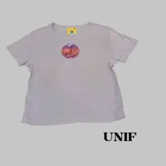 UNIF 半袖Tシャツ　トップス　ラベンダー　ムラサキ　紫