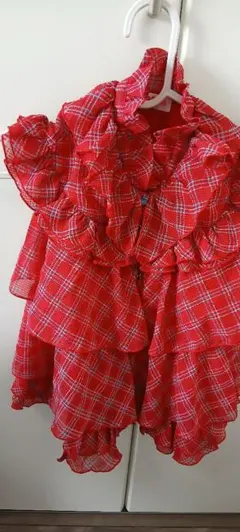 美品　mezzo piano 赤 チェック トップス 130