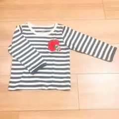グラニフ 90 はらぺこあおむし 長袖 トップス 綿100 ボーダー かわいい