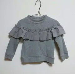 【100/S】グローバルワーク★フリル★リブ★長袖★トップス★カットソー