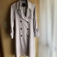 ユニクロ　ライトグレー トレンチコート ダブルブレスト