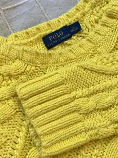 Ralph Lauren POLO ケーブル編みニット イエロー