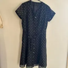 LAURA ASHLEY 半袖ワンピース りんご柄 13号