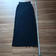 リブニット ロングタイトスカート ブラックのサムネイル