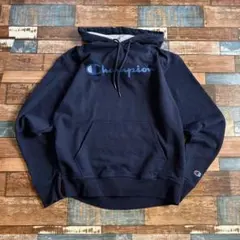 ヤ*ン様 Champion ネイビー パーカー M ロゴ刺繍 ゆるダボビッグシル
