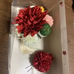 花ここち 髪飾り かんざし 赤 ダリア 成人式 卒業式