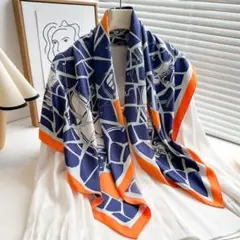 Y605-107 ROMANA シルク100％ ストール イタリア製 幾何学柄 - メルカリ