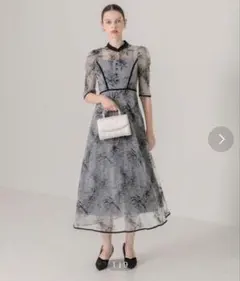 Leja 花柄シースルーパーティードレス