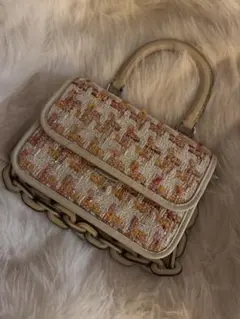 コーチ　ローグ　トップハンドルバッグ　ツイード