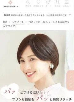LINEASTORIA パパッとピース ショート人毛MIX クリップタイプのサムネイル