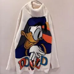 希少 ERNYディズニービンテージ ドナルド90's ニット タートルネック