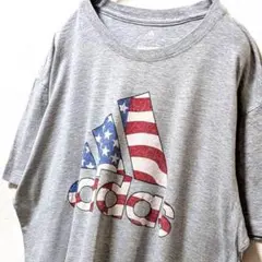 アディダスゴルフ デカロゴ Tシャツ グレー 灰色 L 古着のサムネイル