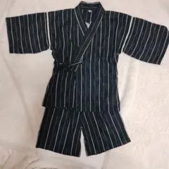 黒いストライプ柄甚平　龍　130