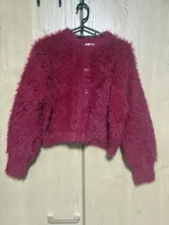 GU カーディガン モコモコ ファー ピンク