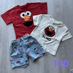 セサミストリート　Tシャツ　デニムパンツ　３点セット　110cm