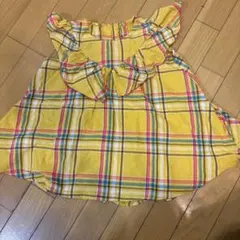 イエロー系チェック フリル付きチュニック 100cm 美品