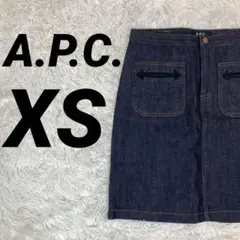A.P.C. アーペーセー デニム ミニスカート パッチポケット XS 牛革のサムネイル