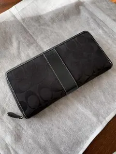 COACH コーチ 長財布 シグネチャー ブラック ラウンドファスナー 正規品