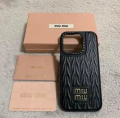 miumiu iPhoneケース ブラック 黒