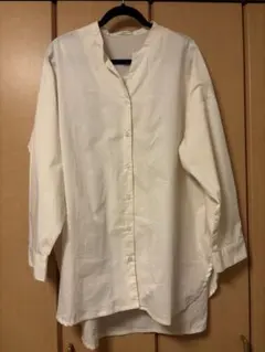 大きいサイズ　IEDIT ホワイト 長袖シャツ