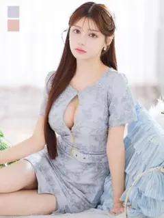 Jewels キャバドレス 半袖 水色