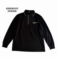 長袖ポロシャツ 黒 L メンズ 襟付き カジュアル きれいめ ゴルフ スポーツ